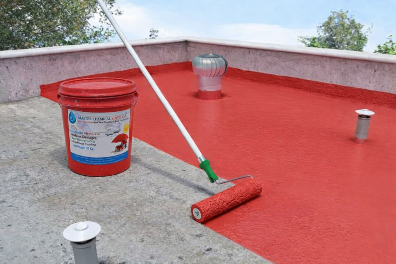 Roof waterproofing service with professional coating application